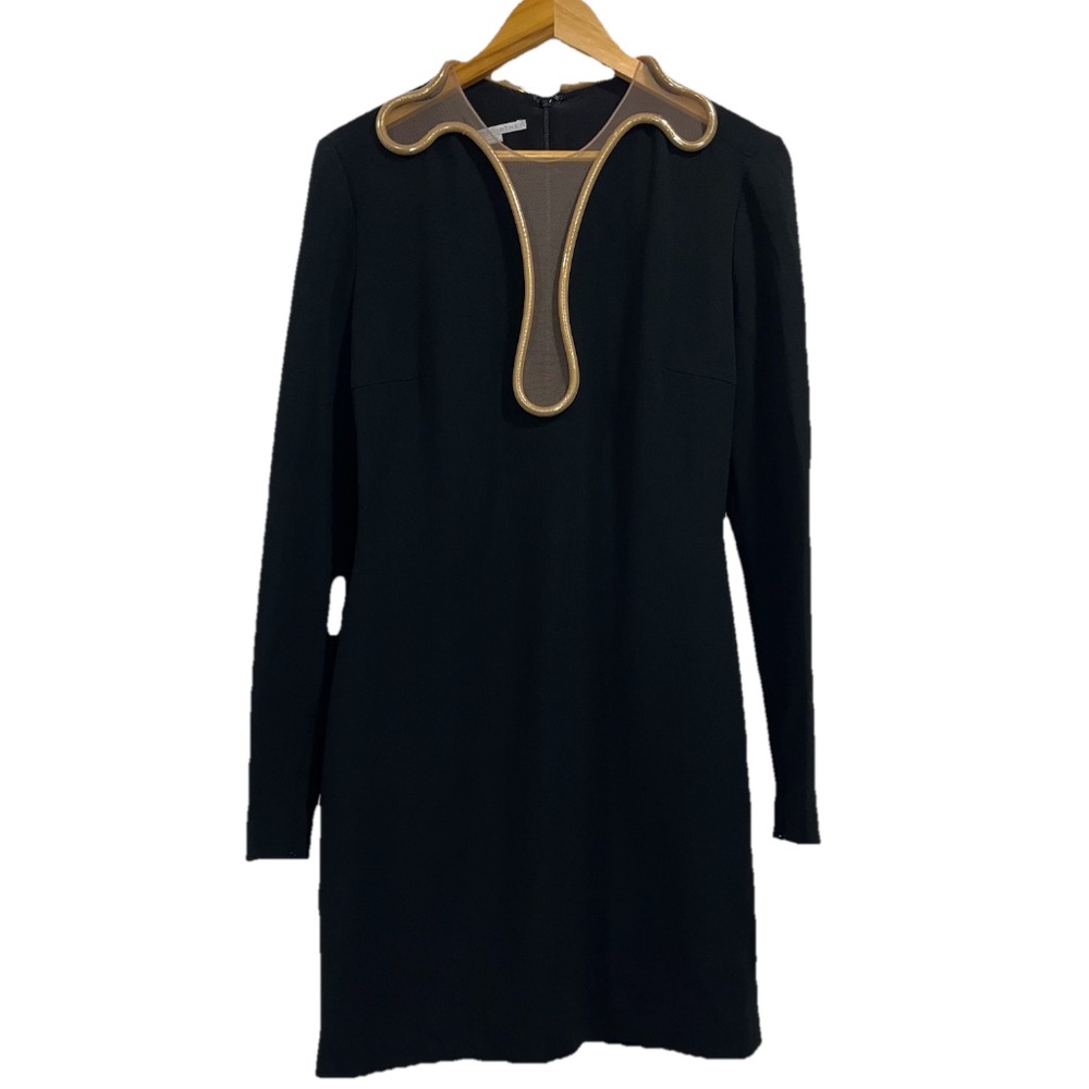 STELLA MCCARTNEY Isabela Chain Trim Mini Dress Black IT42 US6 Cocktail Evening - Picture 5 of 16